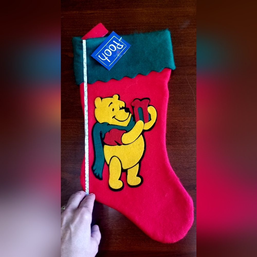 Winnie The Pooh felt & applique Christmas Stocking nwt new